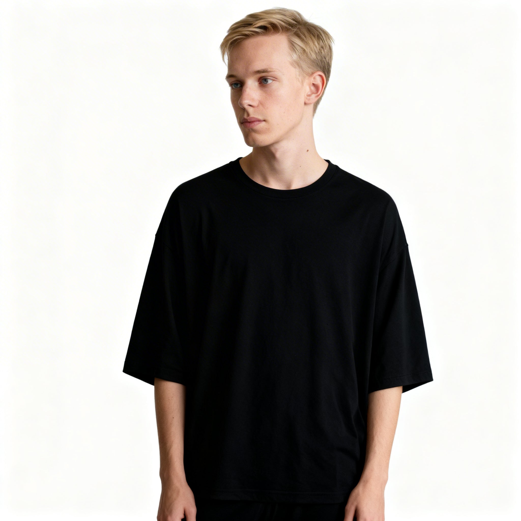 Toptan Unisex Loose Fit Bisiklet Yaka Tişört 5'li Seri