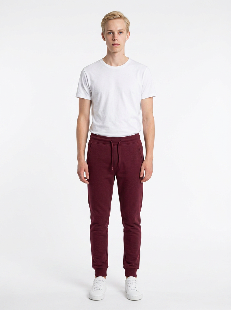 Bordo Toptan Unisex Jogger Eşofman Altı 5'li Seri