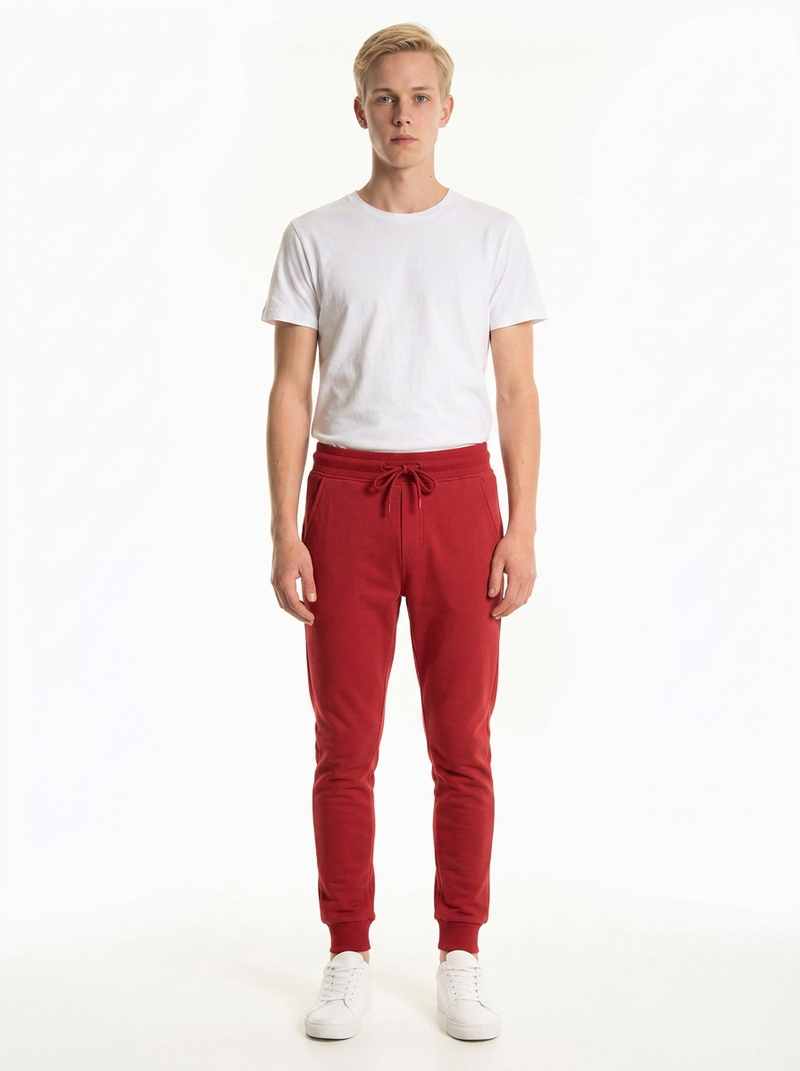 Kırmızı Toptan Unisex Jogger Eşofman Altı 5'li Seri