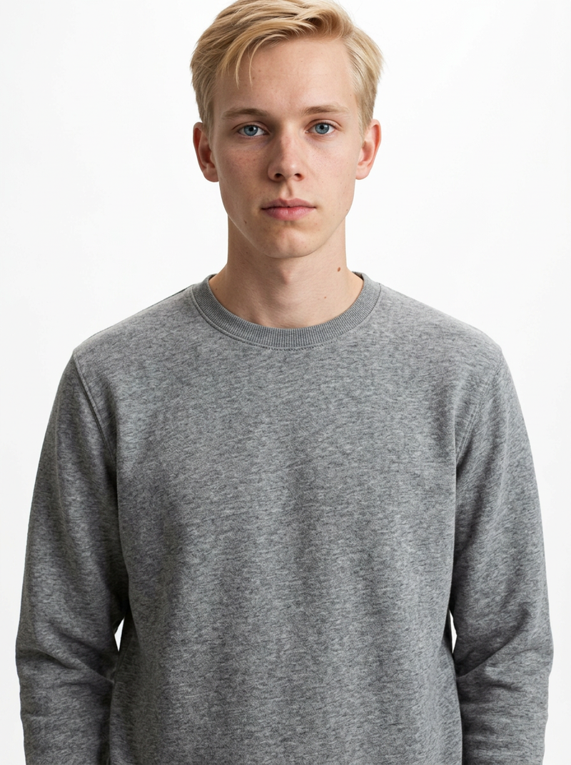 Gri Melanj Toptan Unisex Sweatshirt 5'li Seri