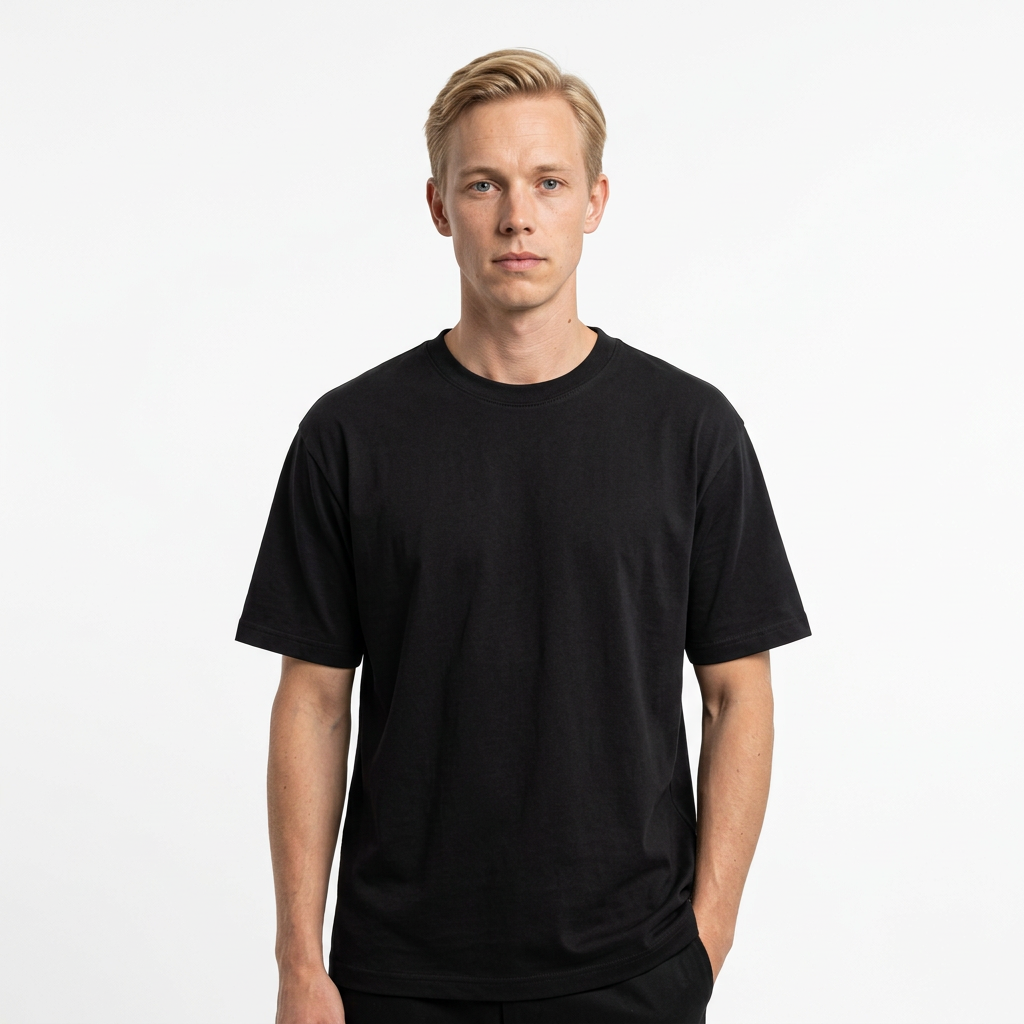 Toptan Unisex Loose Fit Bisiklet Yaka Tişört 5'li Seri