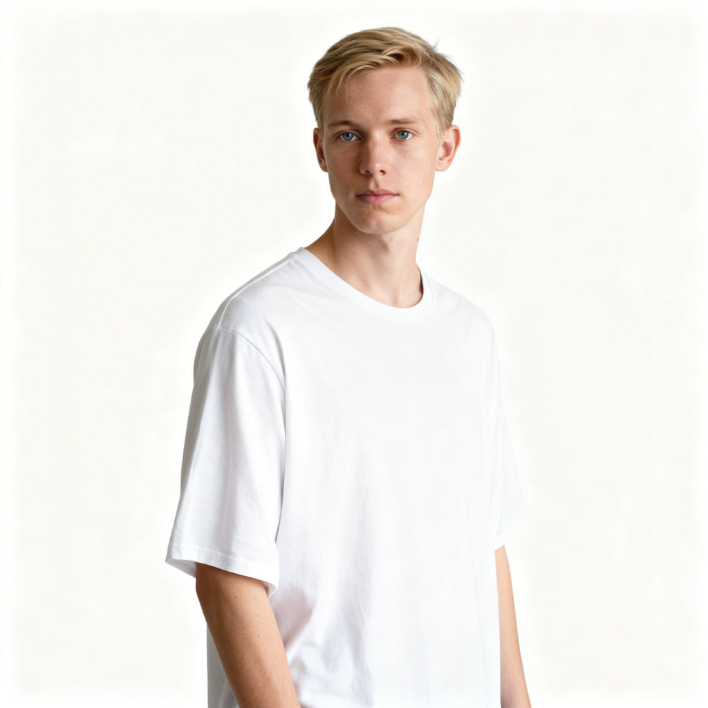 Toptan Unisex Loose Fit Bisiklet Yaka Tişört 5'li Seri