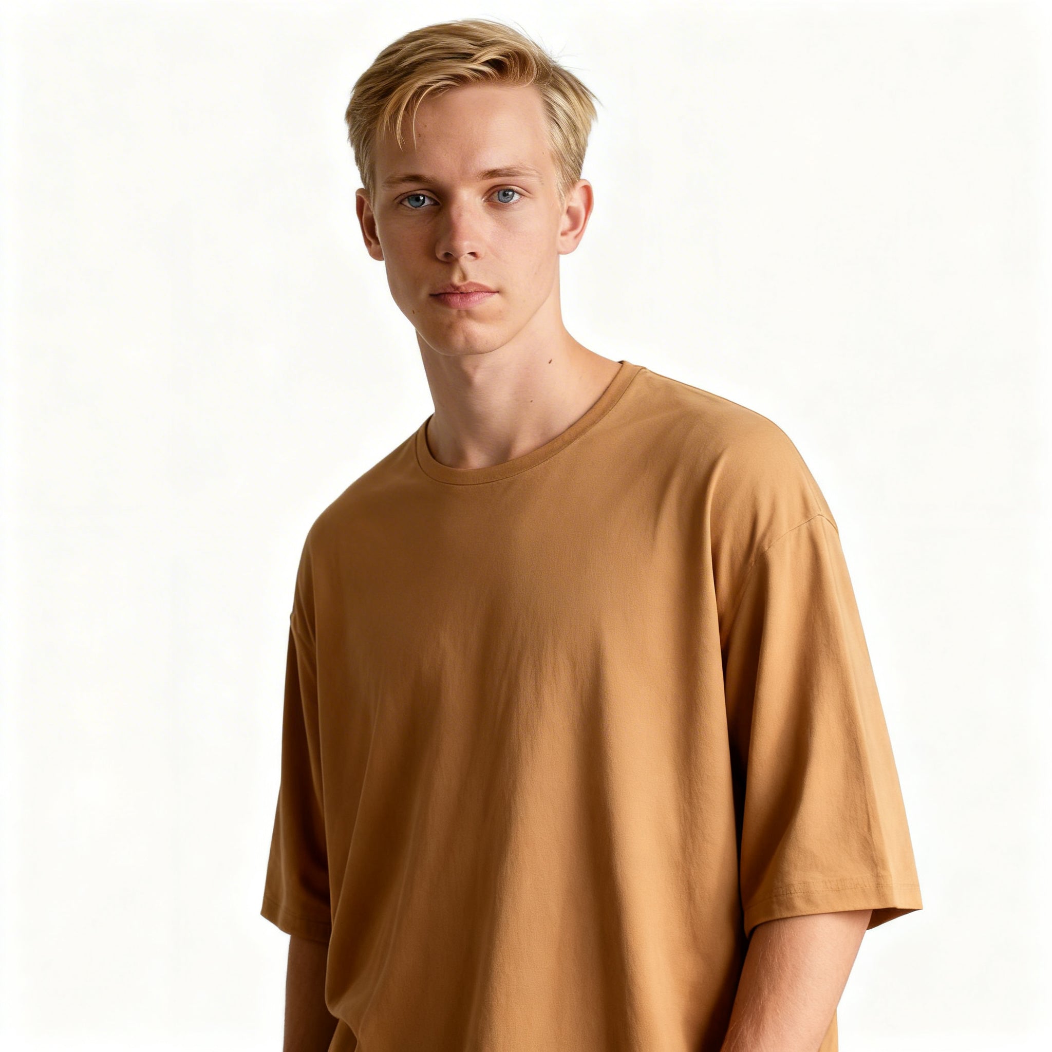 Toptan Unisex Loose Fit Bisiklet Yaka Tişört 5'li Seri
