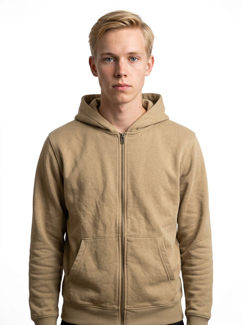 Haki Toptan Fermuarlı Hoodie 5'li Seri