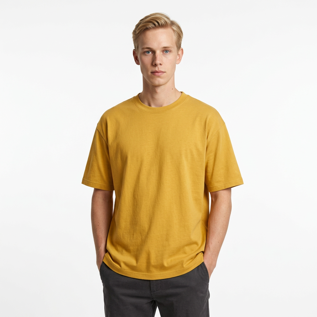 Toptan Unisex Loose Fit Bisiklet Yaka Tişört 5'li Seri