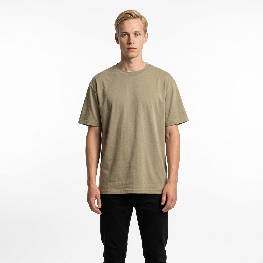 Toptan Unisex Loose Fit Bisiklet Yaka Tişört 5'li Seri