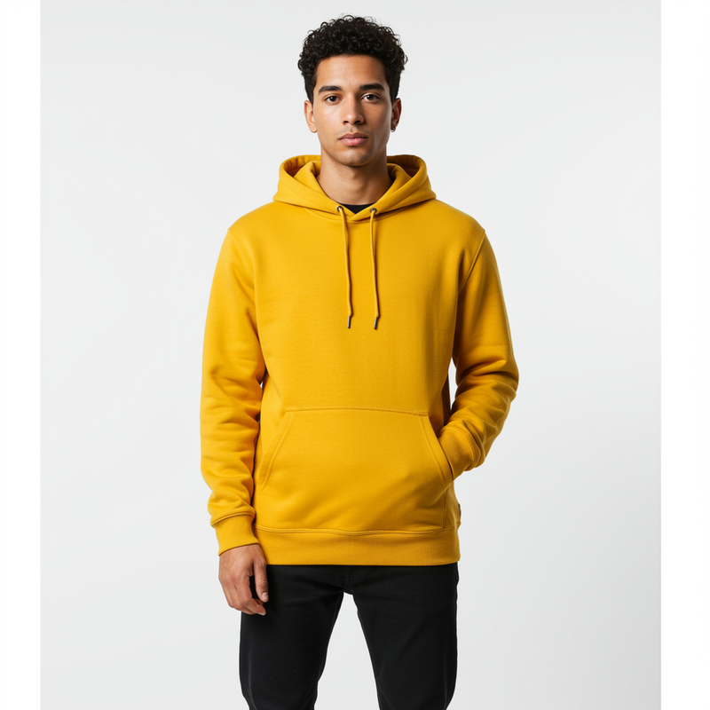 Sarı Toptan Unisex Hoodie 5'li Seri