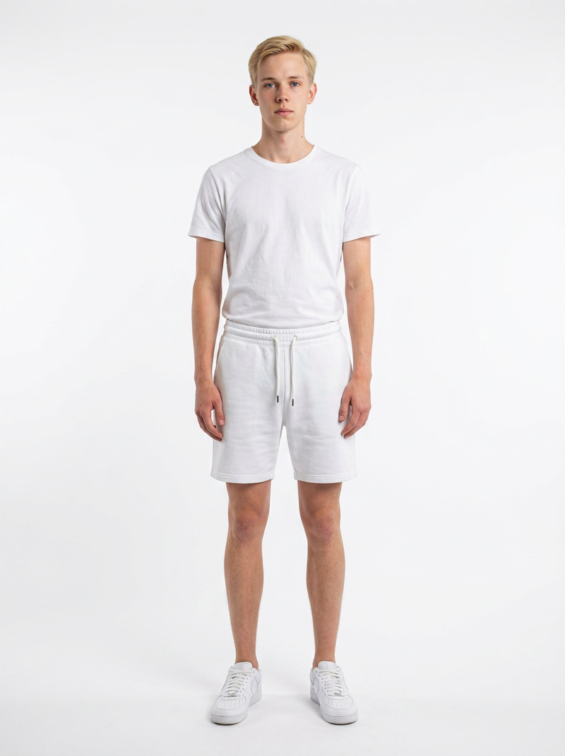 Beyaz Toptan Unisex Şort 5'li Seri