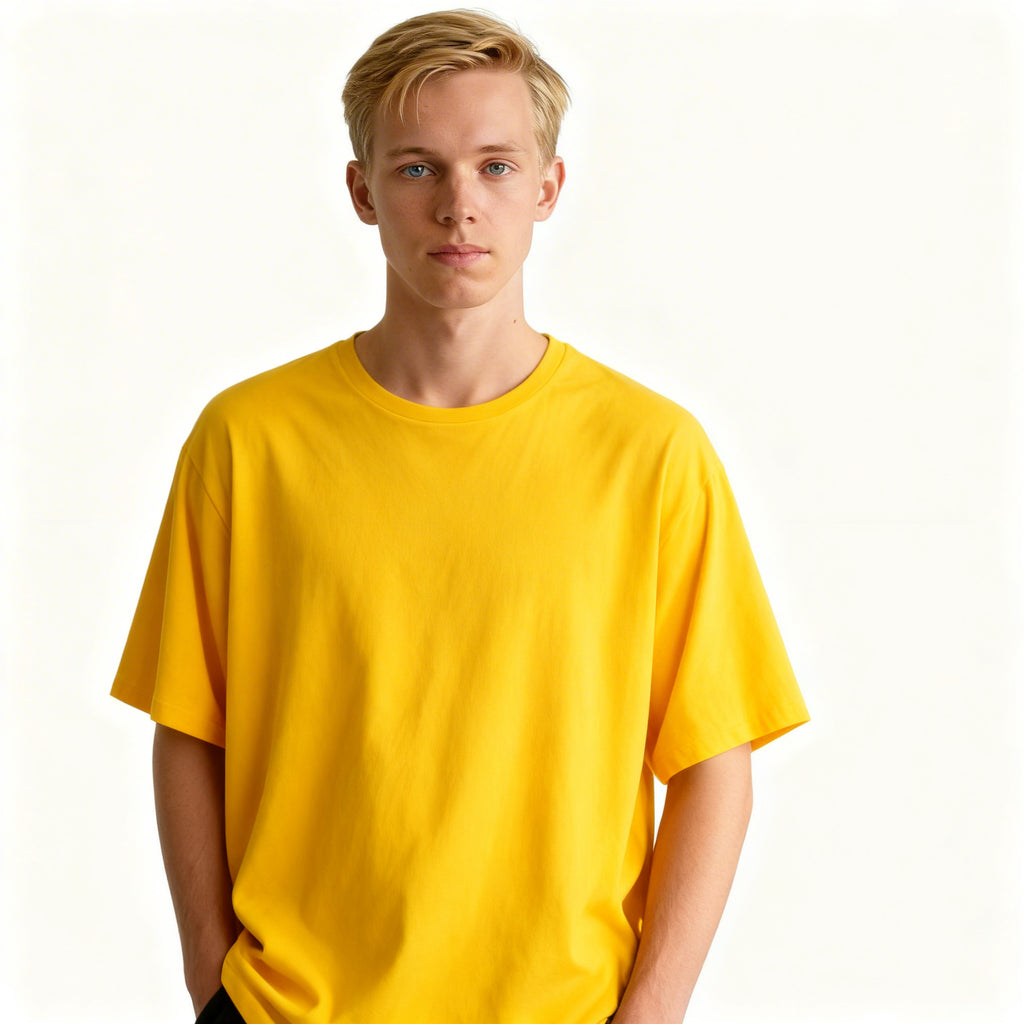 Toptan Unisex Loose Fit Bisiklet Yaka Tişört 5'li Seri