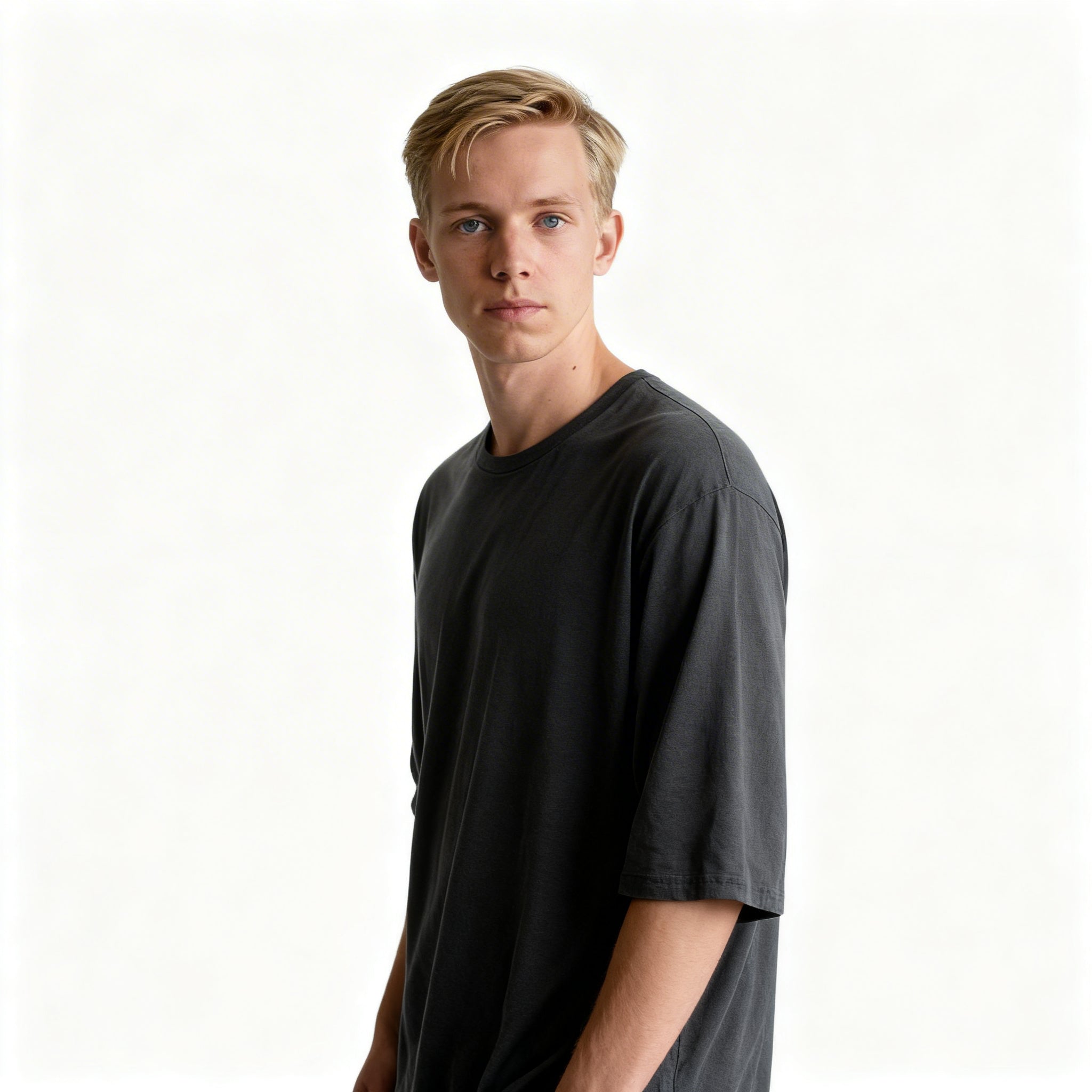 Toptan Unisex Loose Fit Bisiklet Yaka Tişört 5'li Seri