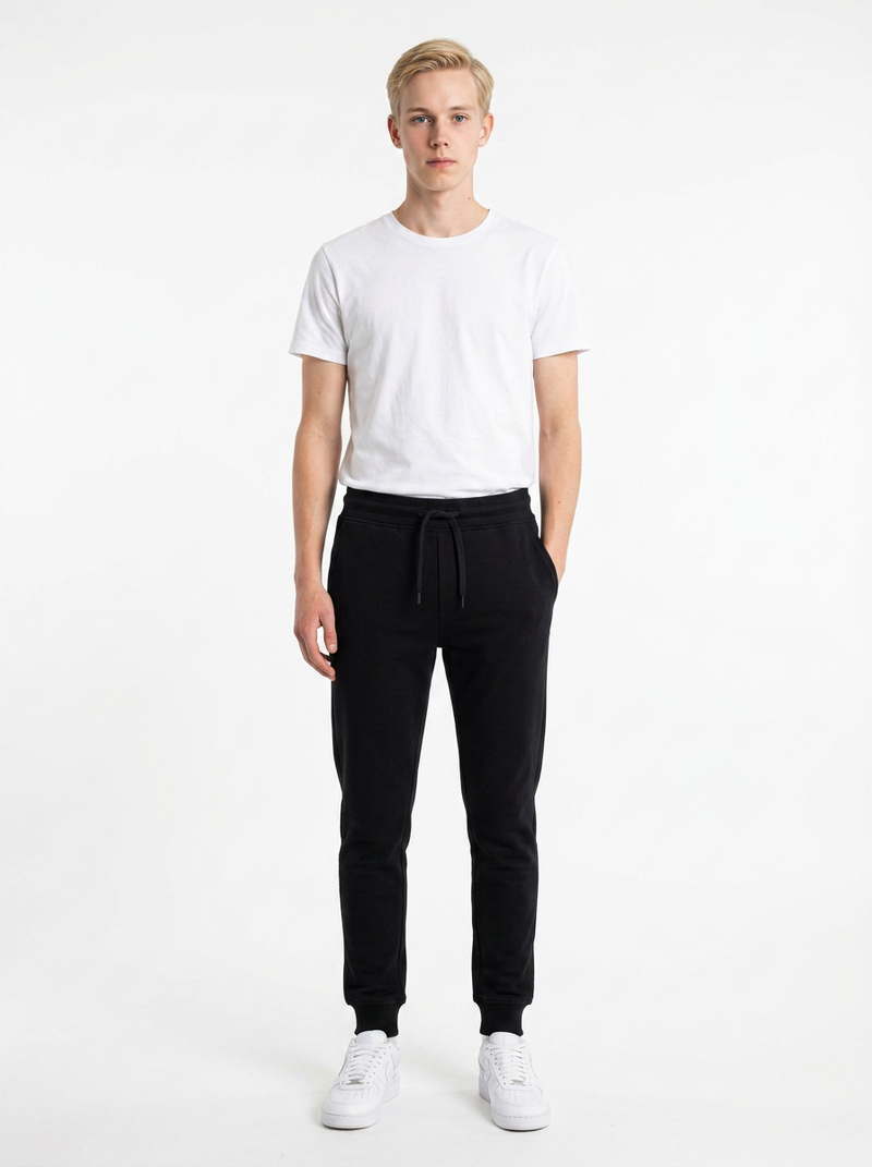 Siyah Toptan Unisex Jogger Eşofman Altı 5'li Seri