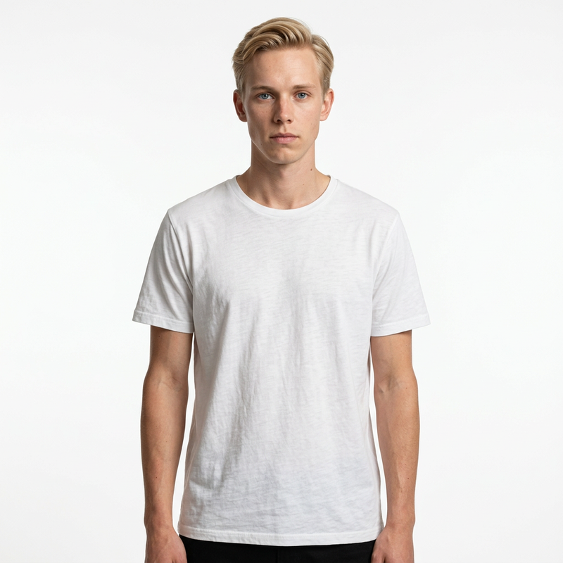 Beyazlamış Toptan Unisex Loose Fit Bisiklet Yaka Tişört 5'li Seri