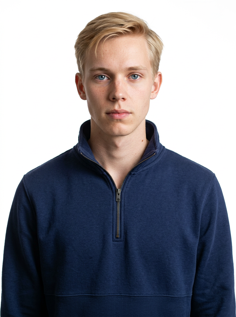 Mavi Toptan Yarım Fermuarlı Sweatshirt 5'li Seri
