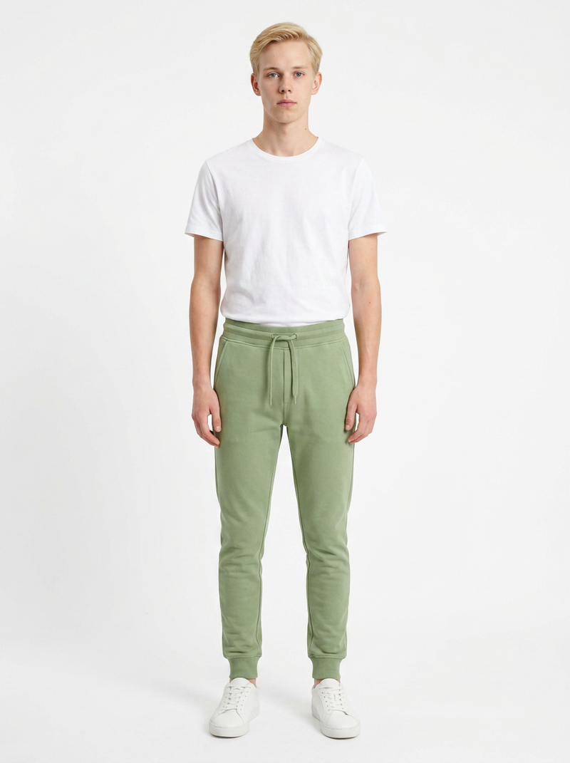 Fıstık Yeşili Toptan Unisex Jogger Eşofman Altı 5'li Seri