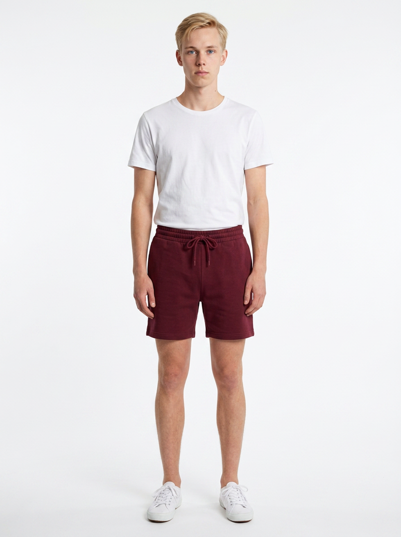 Bordo Toptan Unisex Şort 5'li Seri