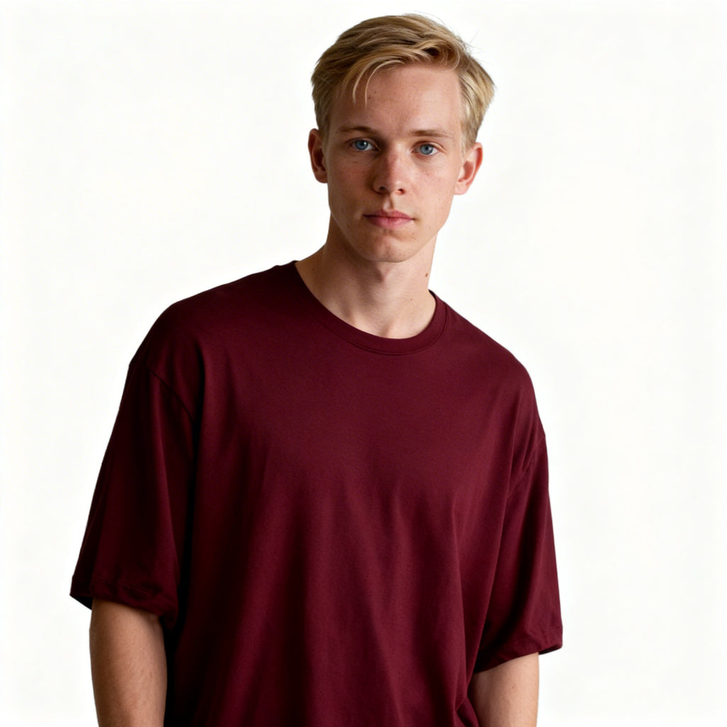 Toptan Unisex Loose Fit Bisiklet Yaka Tişört 5'li Seri